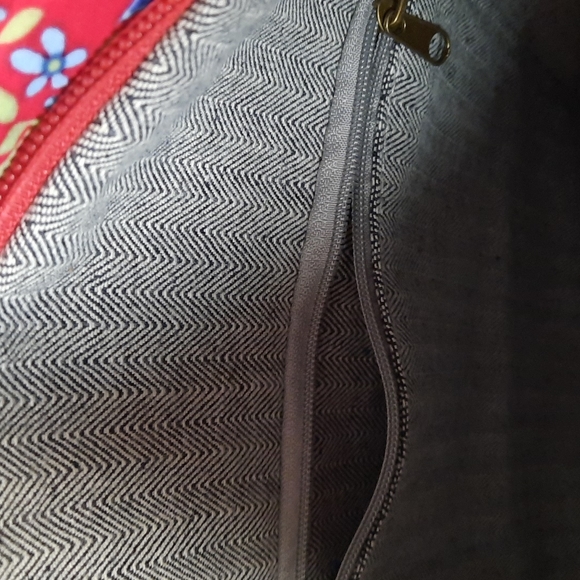 Crossbody Purse Bag Tote Red Blue Green Paisley Lightweight Cotton - Picture 6 of 9